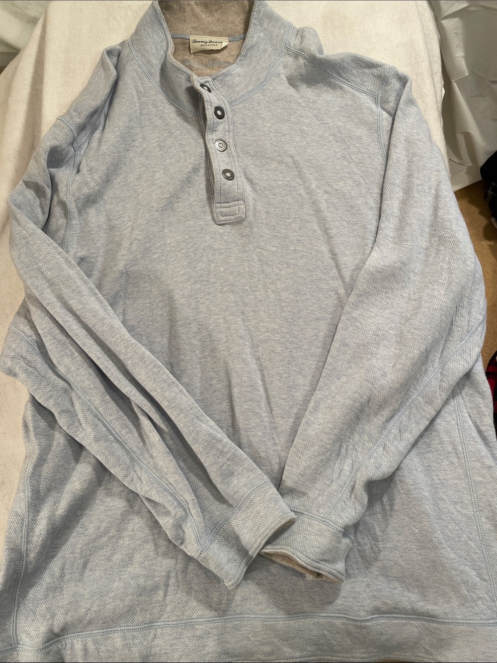 Tommy Bahama Light Blue Henley Long-Sleeve Pullover